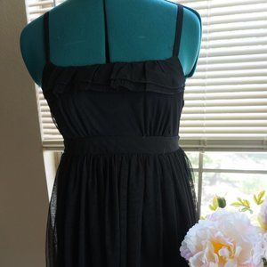 Simple Black Ruffle Dress